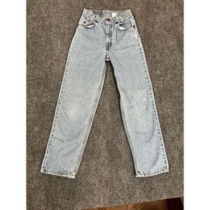 90's‎ Levi's 550 Jeans Womens 14 Light Wash Relaxed Fit Slim Orange Tab USA Made